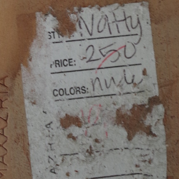 BCBG Rafia & Satin Nude "Natty" High Heel Ankle Tie Sandal- Sz. 9.5 - Picture 4 of 7